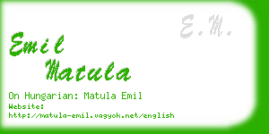 emil matula business card